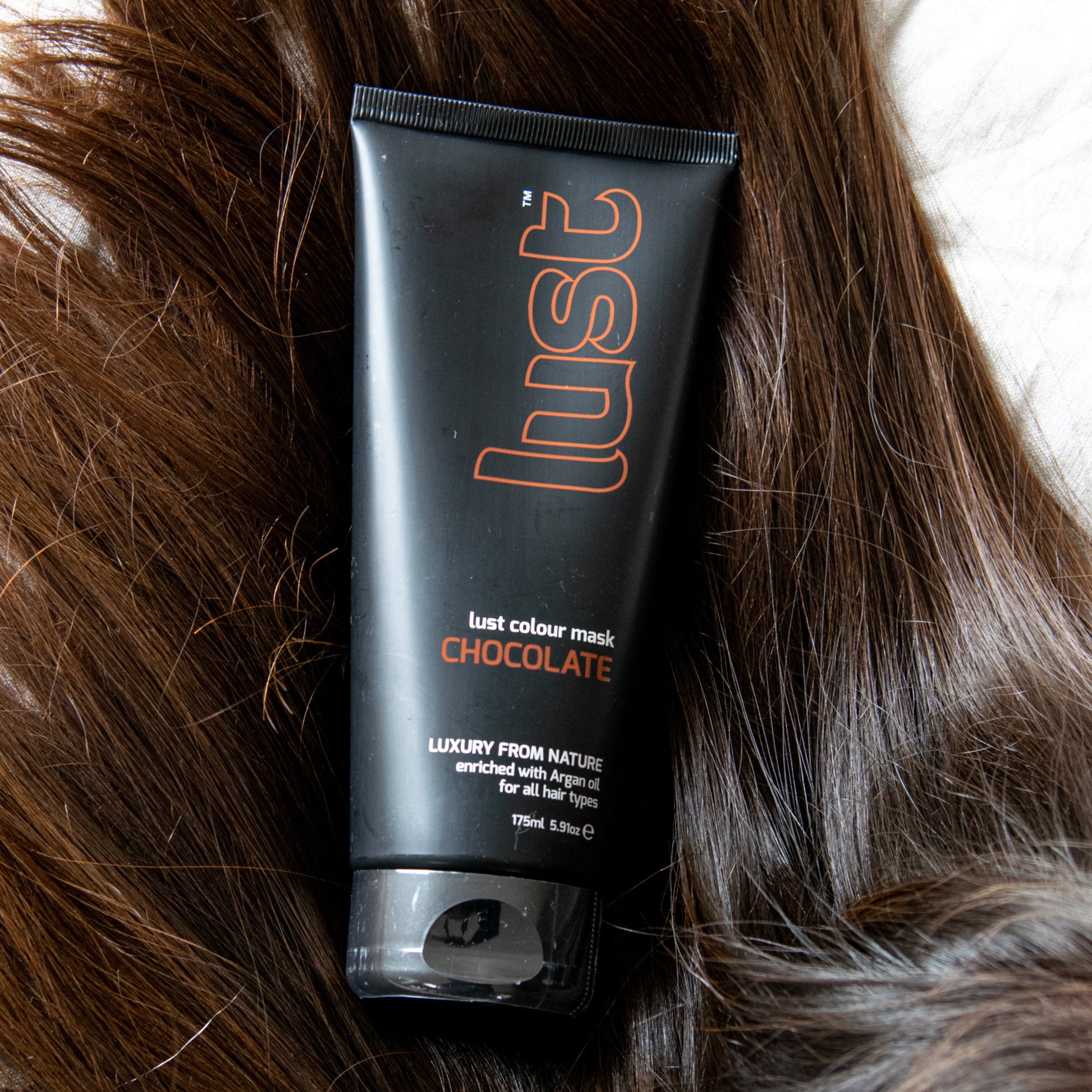 Chocolate colour hair mask Lust Haircare NZ