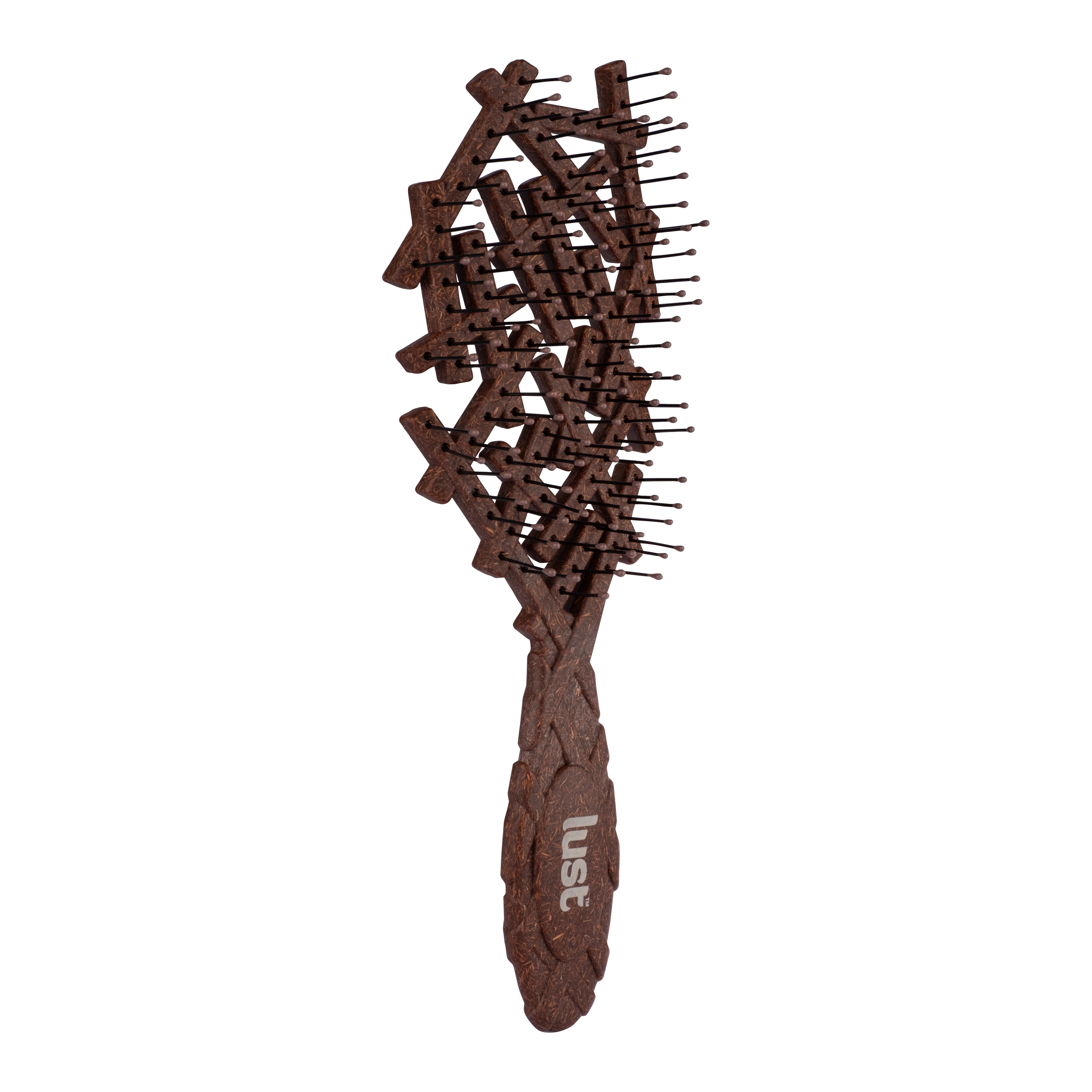 Eco detangling brush made of coconut husk and recycled PP by Lust Haircare