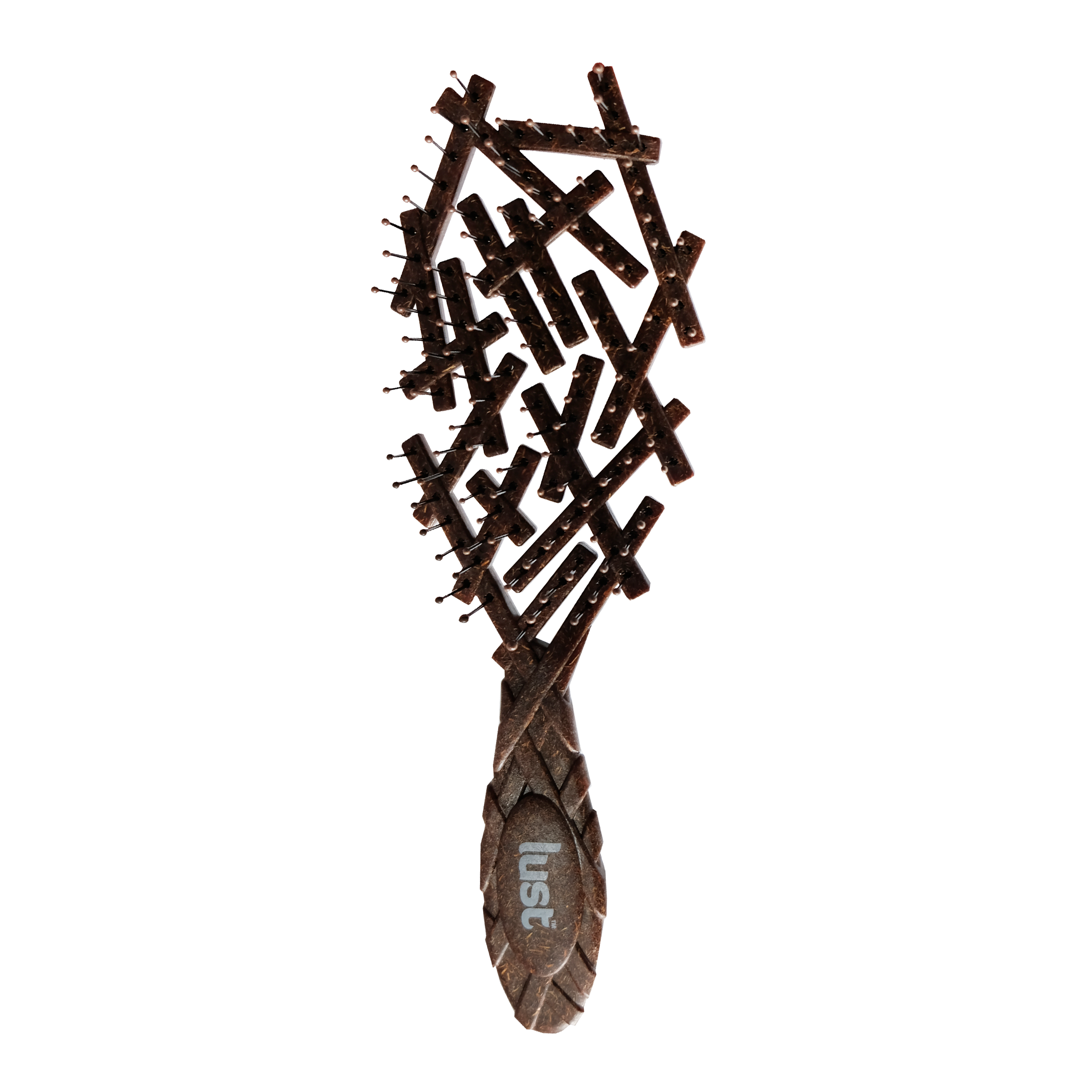 Eco detangling brush made of coconut husk and recycled PP by Lust Haircare