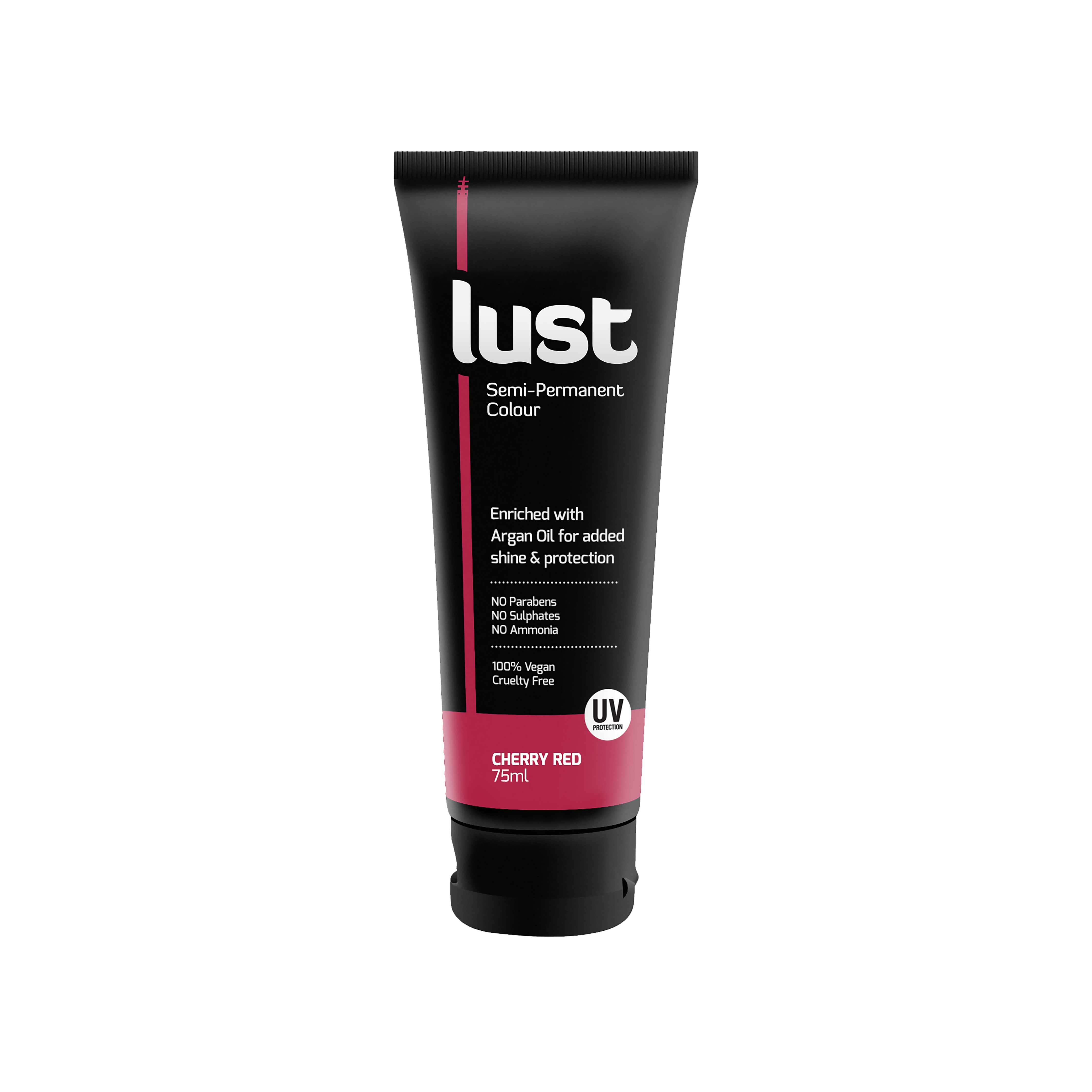 Bright scarlet red semi-permanent hair dye, Lust Haircare NZ