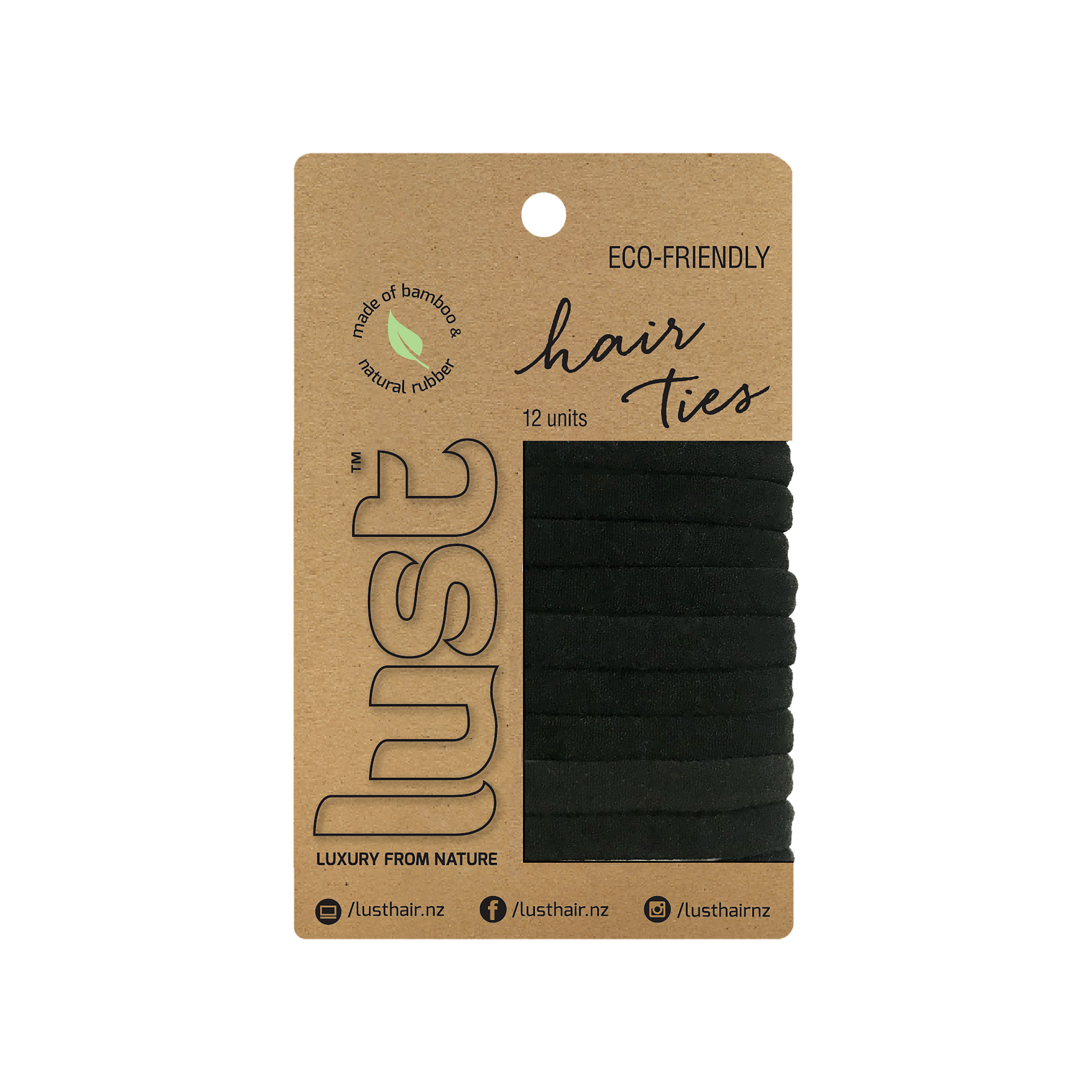 Eco-frienly hair ties by Lust Haircare