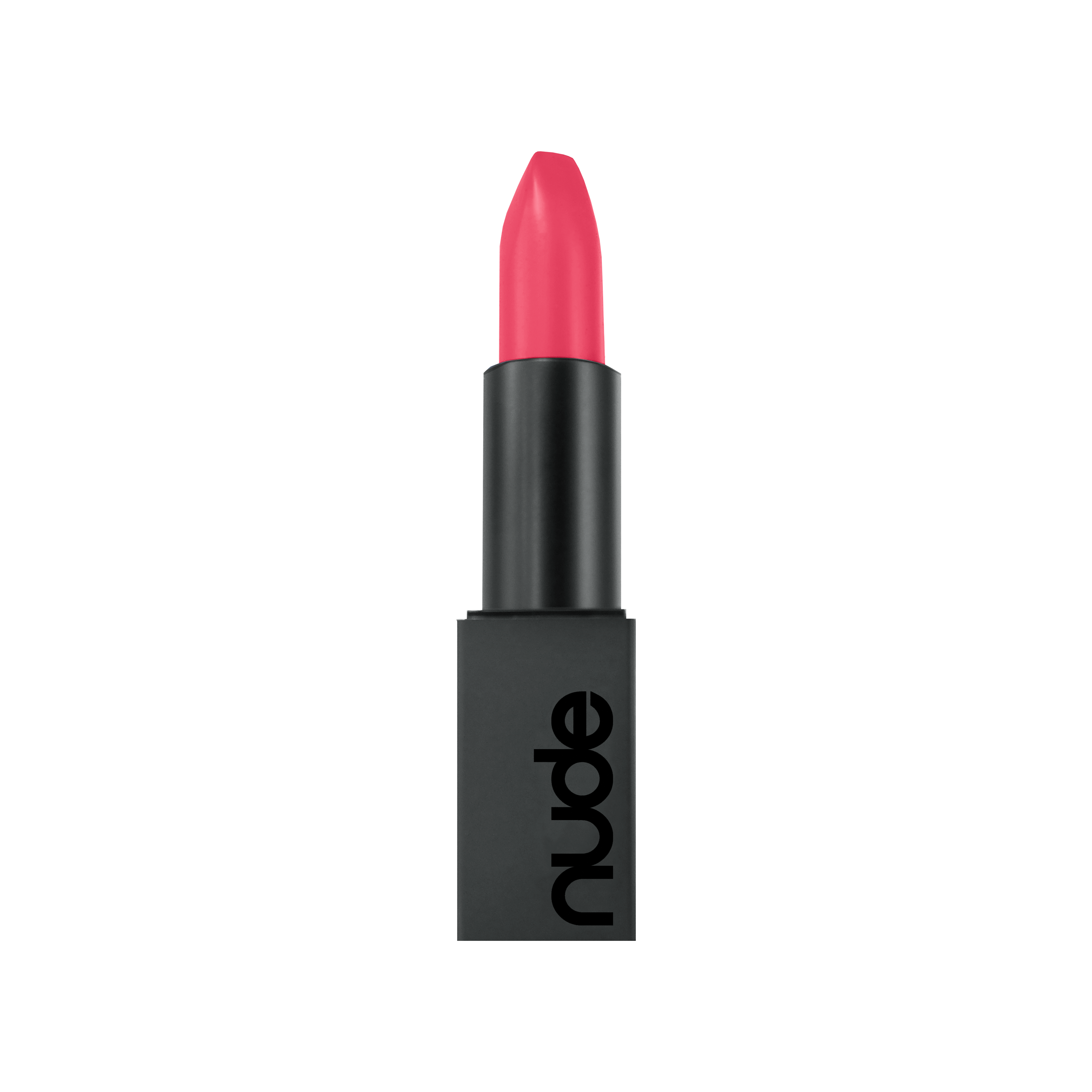 Love is a strawberry pink lipstick from Nude by Lust