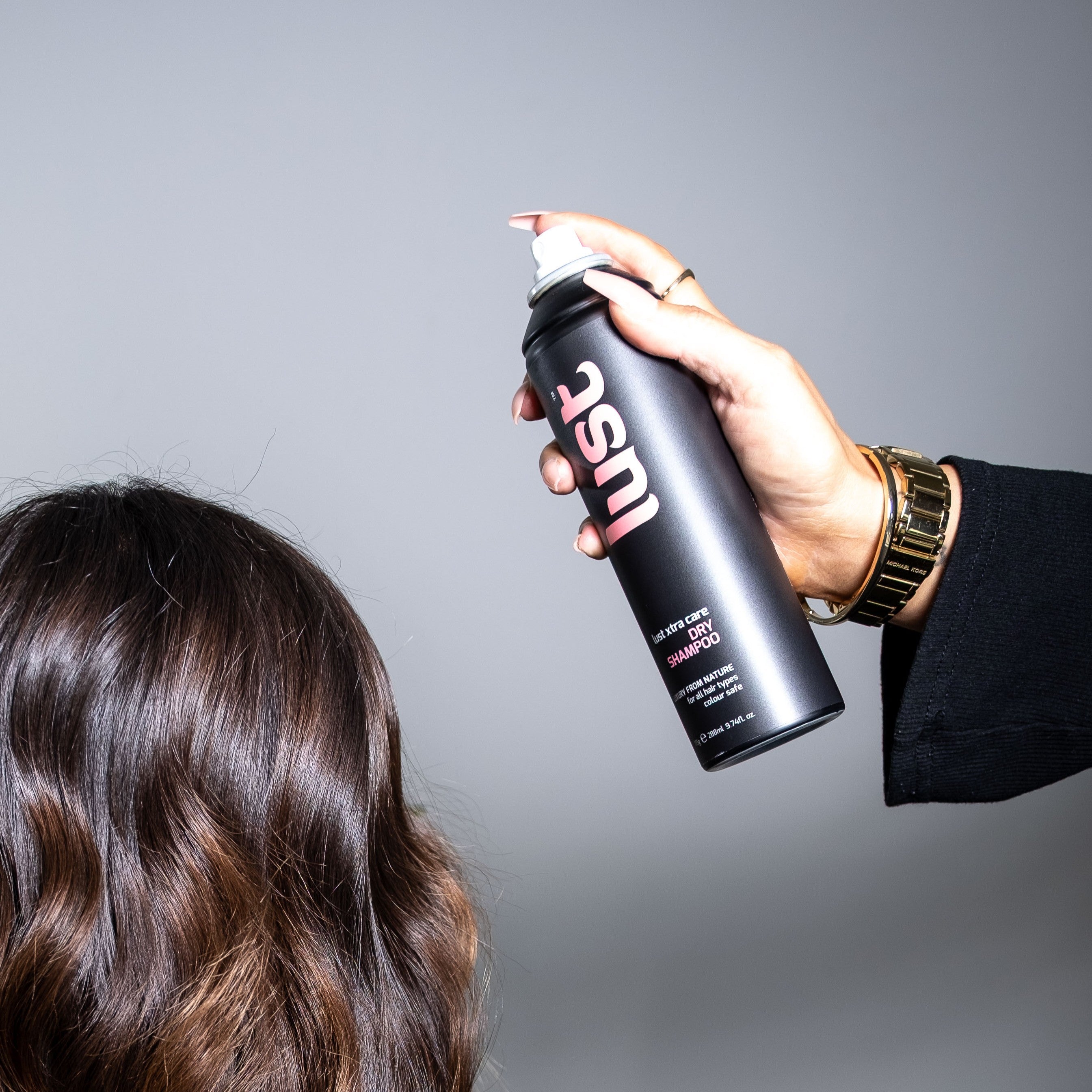 Bottle of dry shampoo from Lust Haircare NZ - Lust hair products