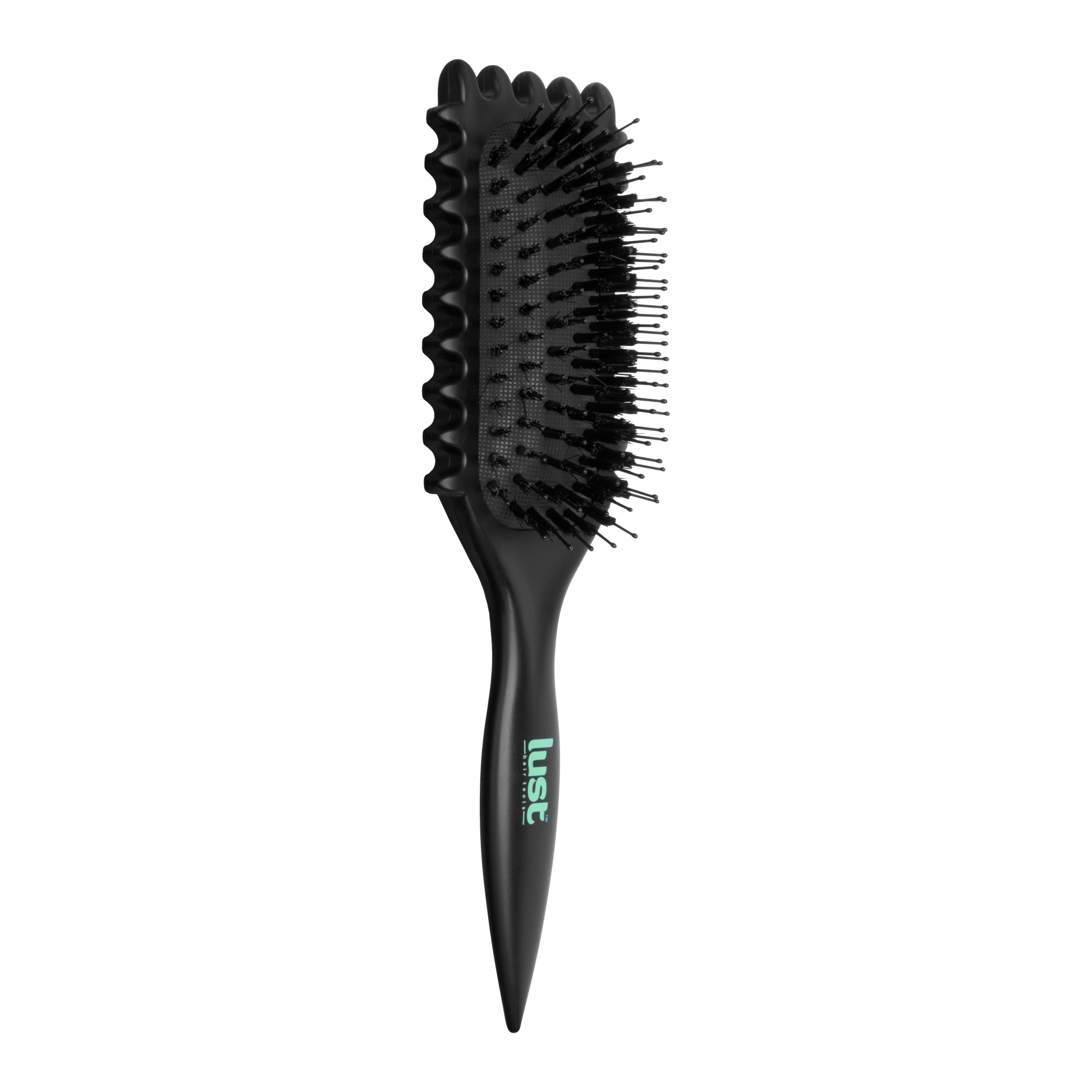 Side of eco-friendly curl defining hairbrush  - hairbrush for curly hair - Lust hair products NZ
