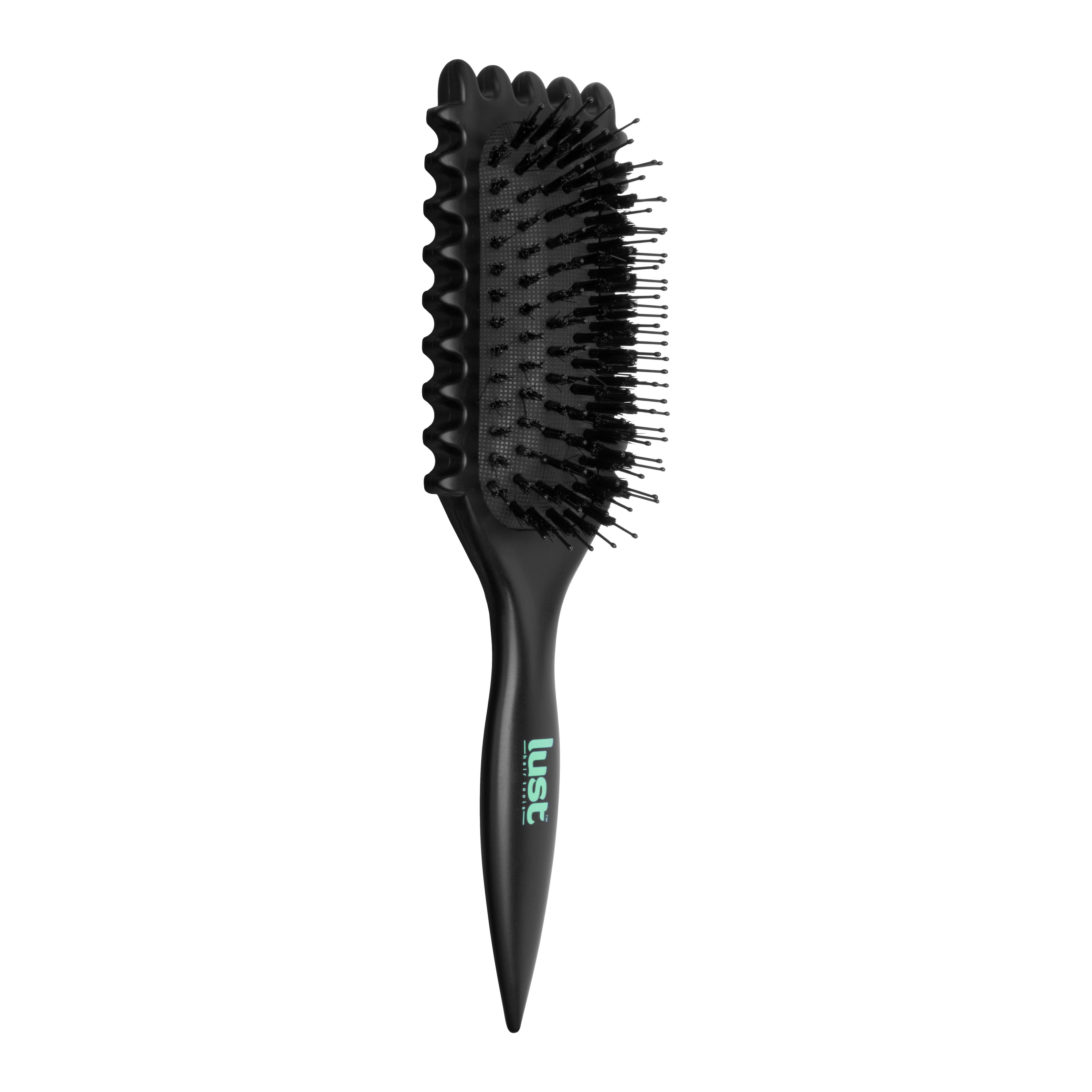 Side of eco-friendly curl defining hairbrush  - hairbrush for curly hair - Lust hair products NZ