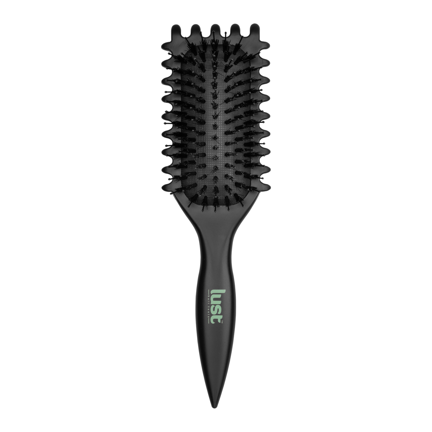 Front of eco-friendly curl defining hairbrush  - hairbrush for curly hair - Lust hair products NZ