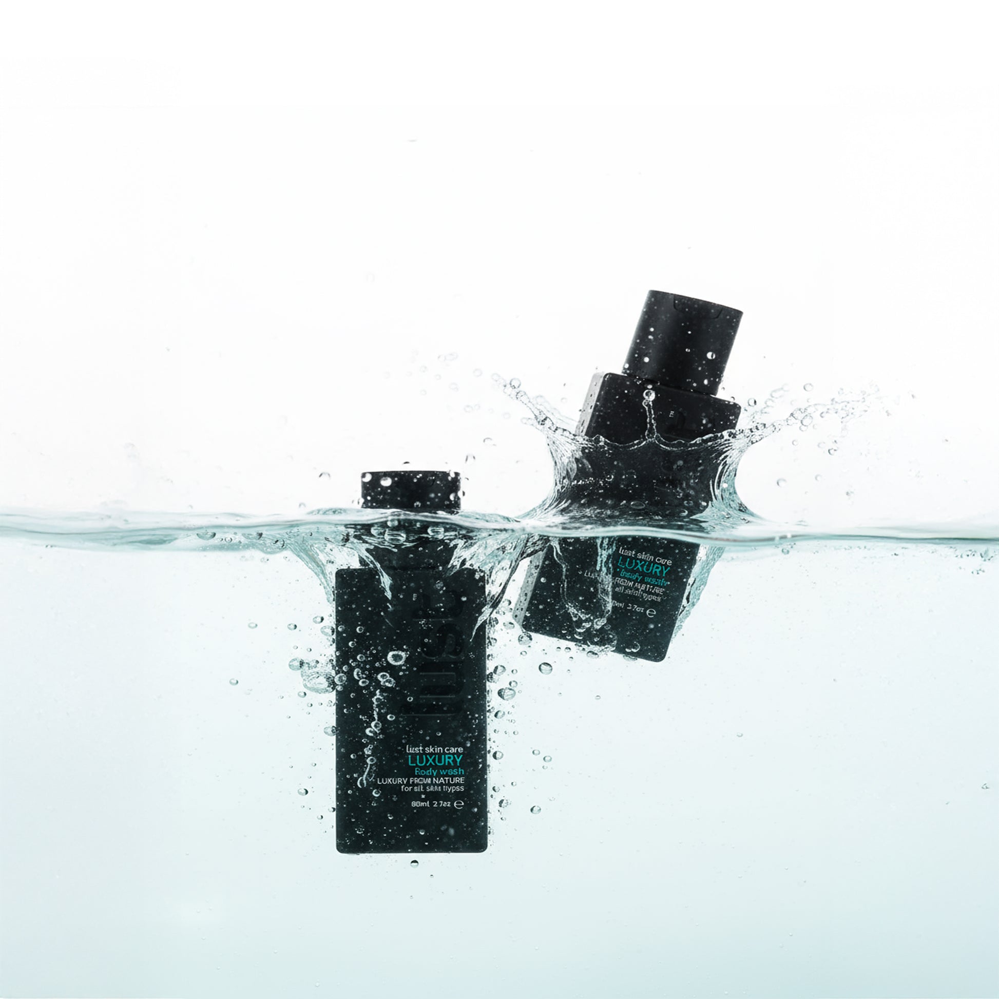 Lust hair product - travel size body wash in water