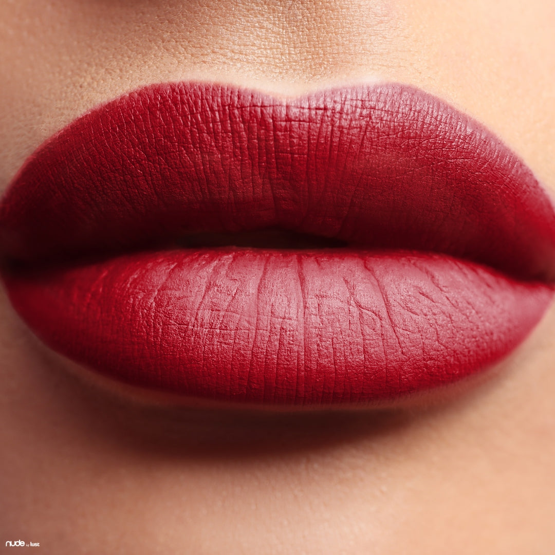 Obsession is a pillar box red lipstick from Nude by Lust NZ