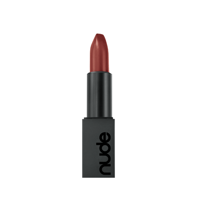 Whipped is a chocolate rose lipstick from Nude by Lust