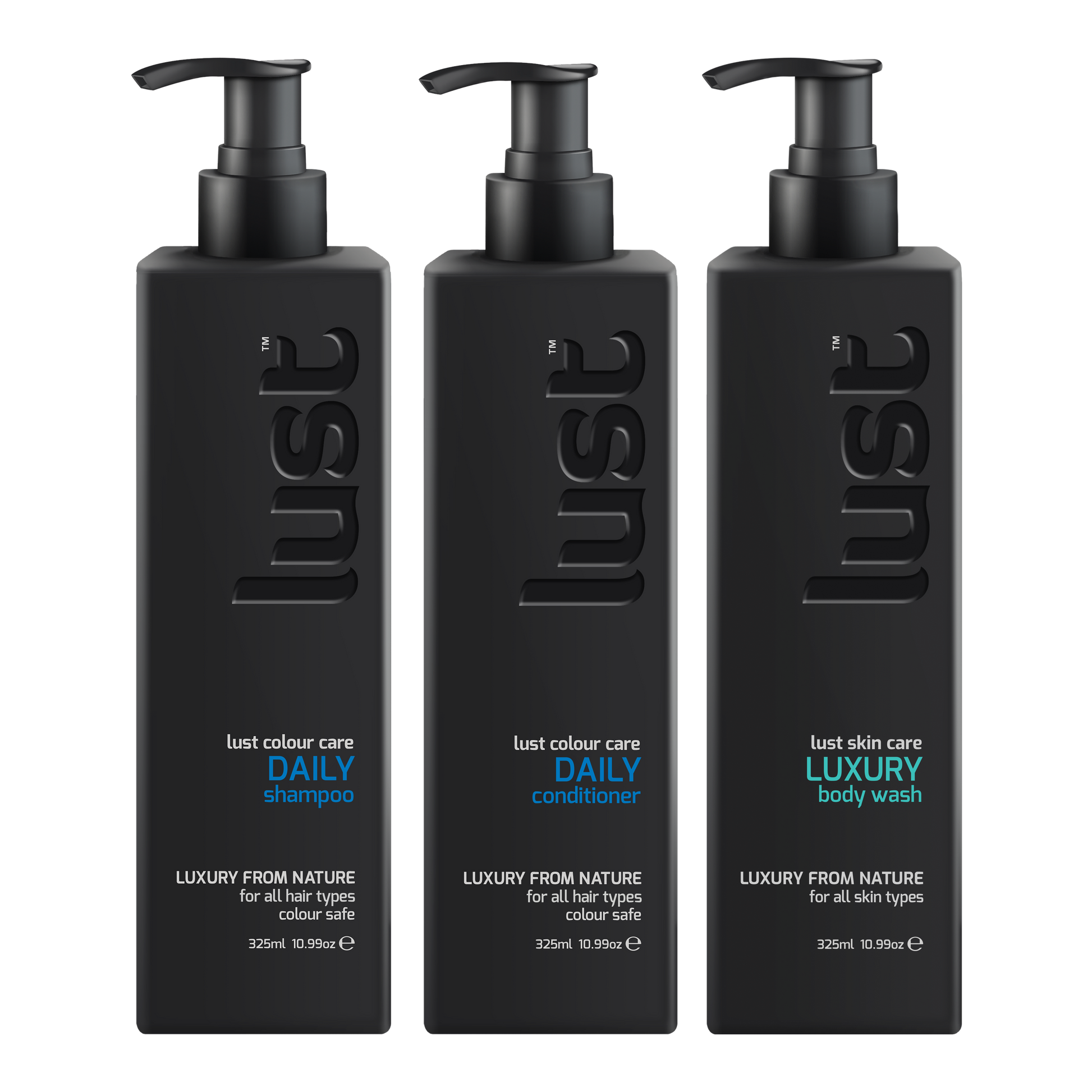 Daily Routine Bundle Father's Day Gift - includes daily shampoo, daily conditioner, and luxury body wash by Lust Haircare