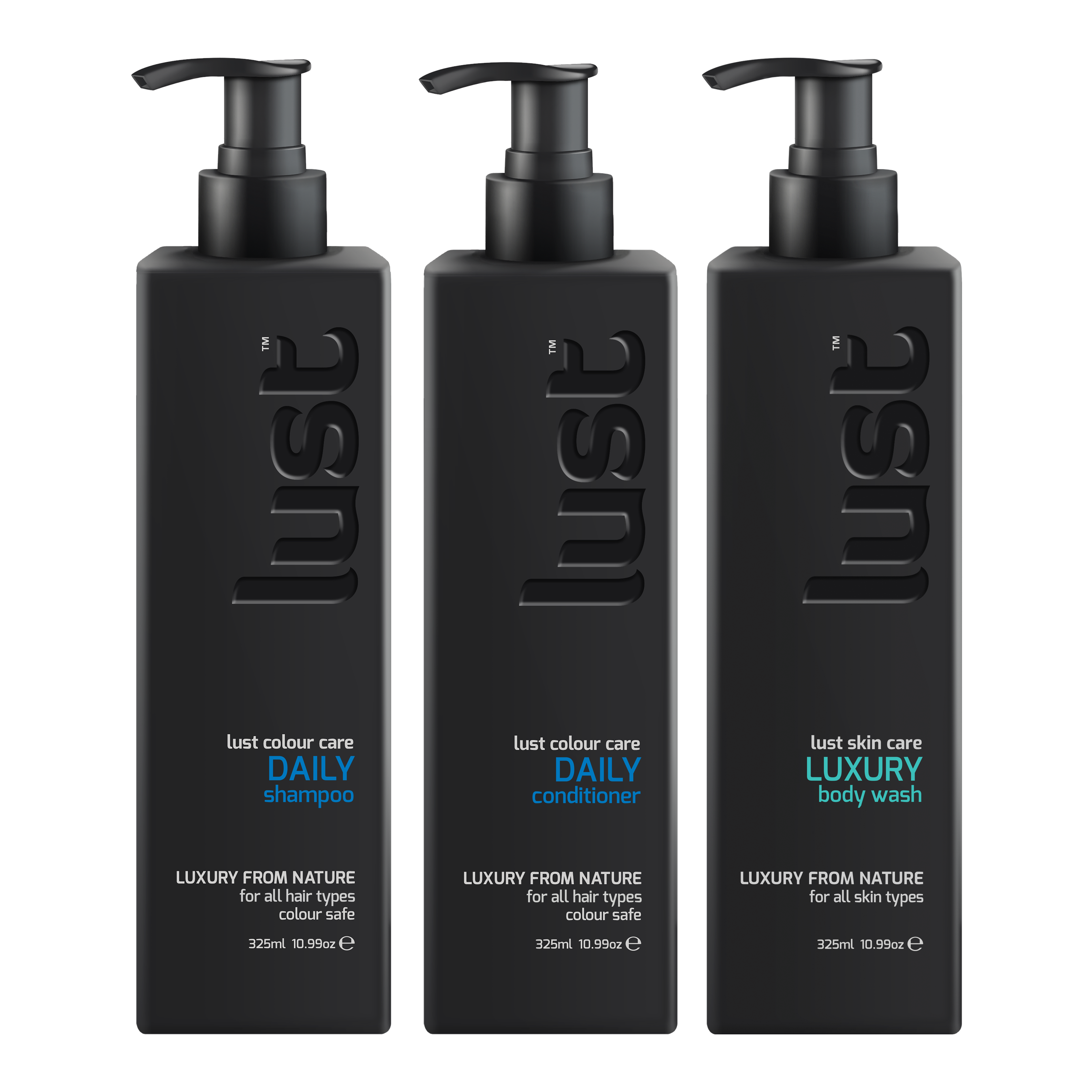 Daily Routine Bundle Father's Day Gift - includes daily shampoo, daily conditioner, and luxury body wash by Lust Haircare
