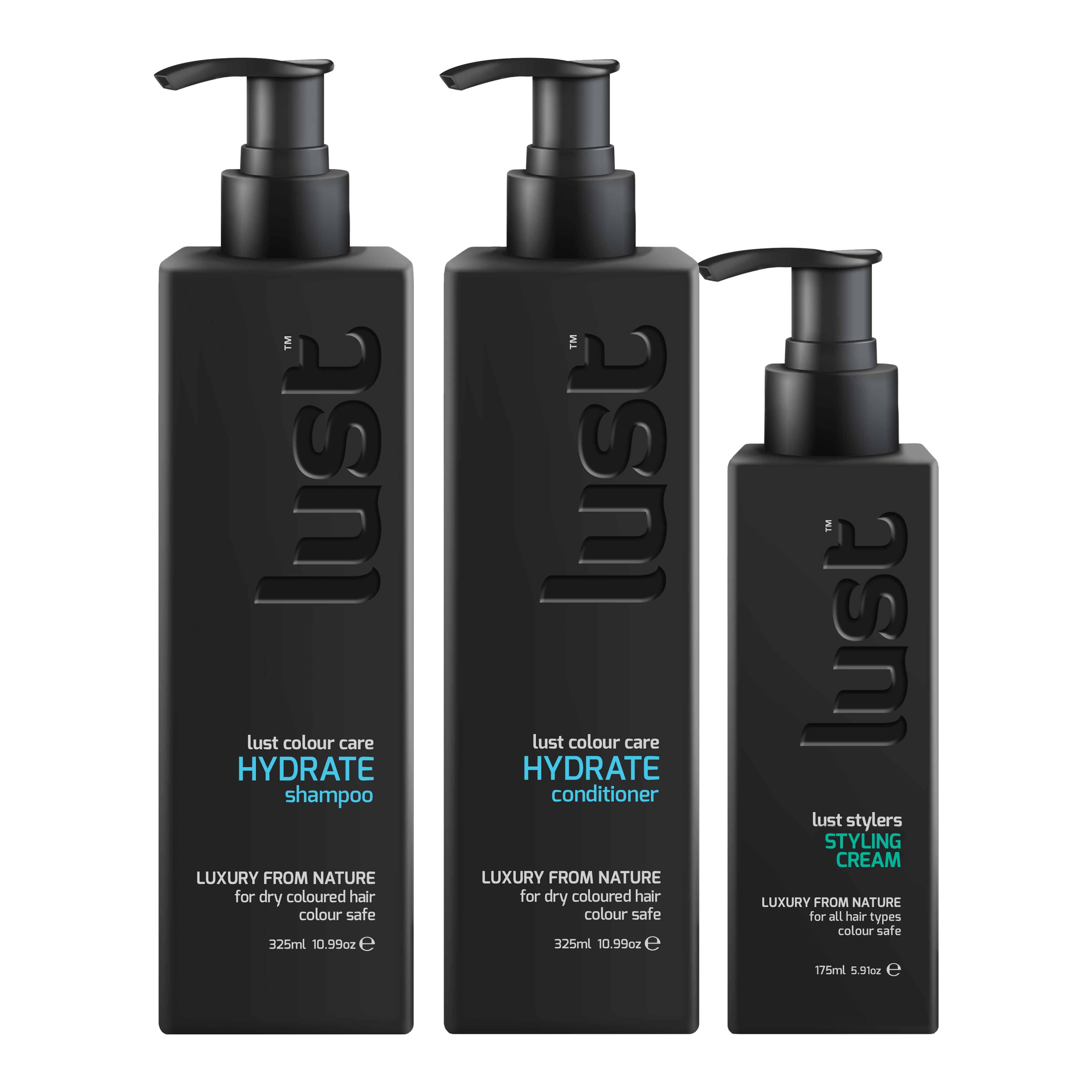 Hydrate and Style Bundle Father's Day Gift - includes shampoo, conditioner, and styling cream by Lust Haircare