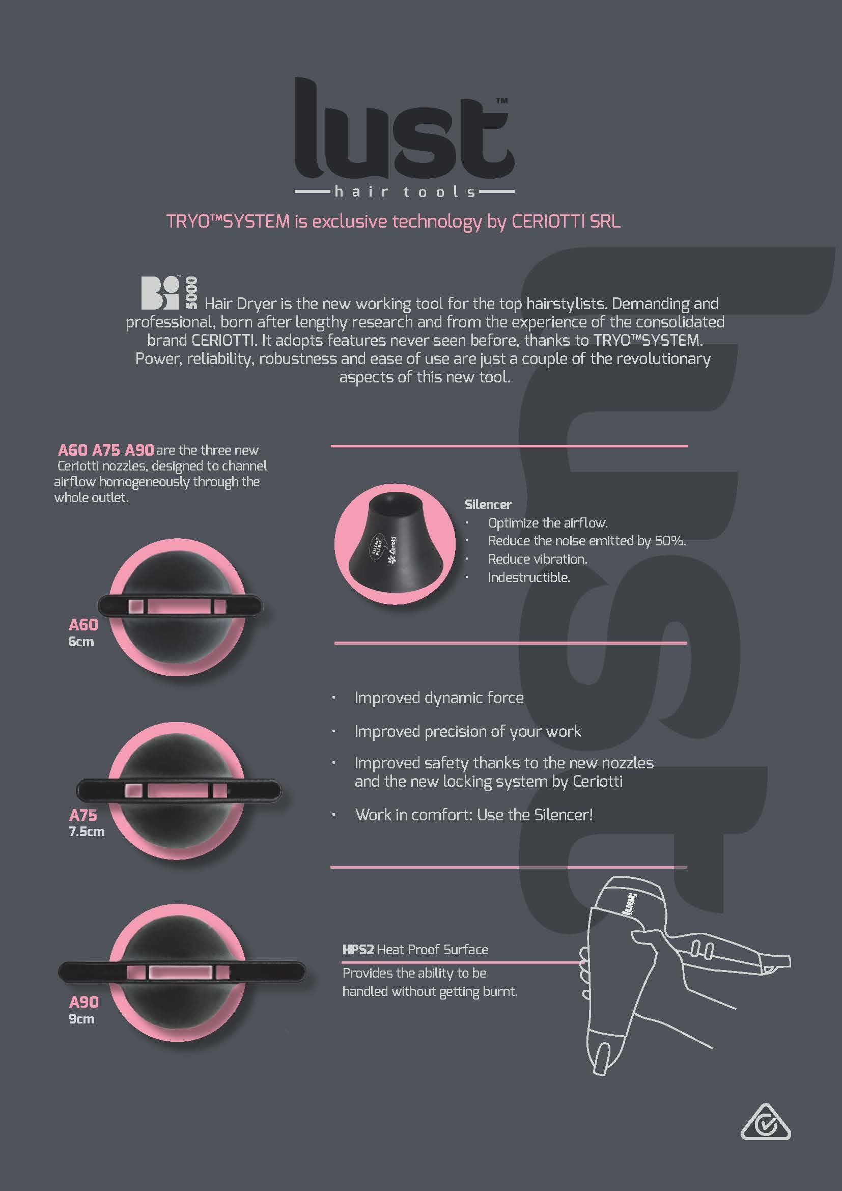 BI 5000 Hair Dryer - Made in Italy